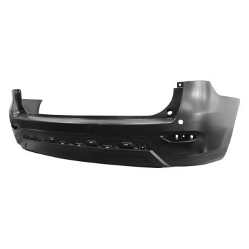 Bumper Cover Rear w/o Object Sensors w/o Towing Hitch Textured Lower Primed for Nissan Pathfinder 2013-2016