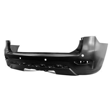 Bumper Cover Rear w/Object Sensors w/Towing Hitch Textured Lower Primed CAPA for Nissan Pathfinder 2013-2016