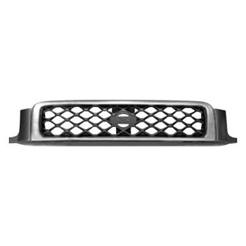 Grille Assembly From 12/98 Bright & Argent & Charcoal w/Chrome Molding for Nissan Pathfinder SE 1999-2001