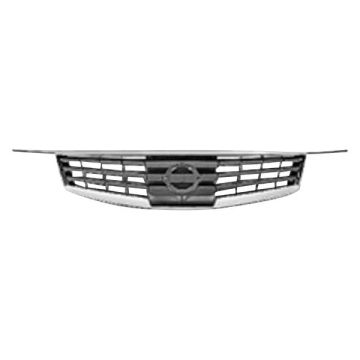 Grille Assembly Silver-Black w/Chrome Frame for Nissan Maxima 2007-2008