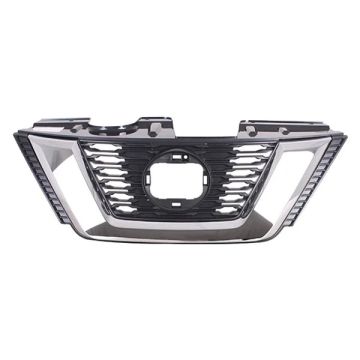 Grille Assembly w/o Front View Camera w/o Premium Pkg for Nissan Rogue S SL Hybrid SV Hybrid SV 2018-2020