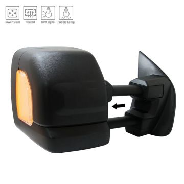 Door Mirror Assembly Right Towing Mirror w/o Blind Spot Detection w/Cover for Nissan TITAN XD SV 2019