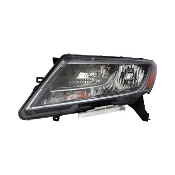 Headlight Assembly Composite Left Halogen Black Bezel Chrome Trim for Nissan Pathfinder 2013-2016