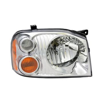 Headlight Assembly Composite Right w/Aluminized Bezel for Nissan Frontier XE 2001-2004