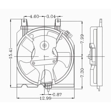 A/C Condenser Fan Assembly From 12/95 Includes Motor/Blade/Shroud USA/Mexico Built for Nissan Sentra 1995-1999