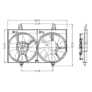 Engine Cooling Fan Assembly for Nissan Sentra 2000-2001