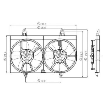 Engine Cooling Fan Assembly Dual Fan Assembly Includes Motors/Blades/Shroud for Nissan Maxima 2002-2003