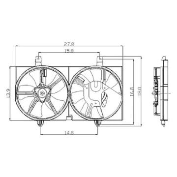 Engine Cooling Fan Assembly w/A/C for Nissan Sentra 2002-2006