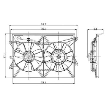 Engine Cooling Fan Assembly Motor/Blade/Shroud Assembly for Scion tC 2005-2010
