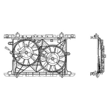 Engine Cooling Fan Assembly Motor/Blade/Shroud Dual Fan Assembly for Scion xB 2008-2015
