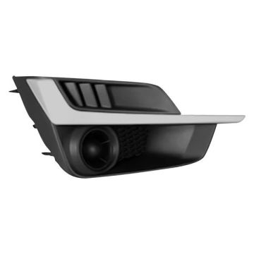 Bumper Insert Front Right Fog Lamp Opening Cover w/o Fog Lamps w/Painted Silver Molding for Subaru Impreza 2015-2016