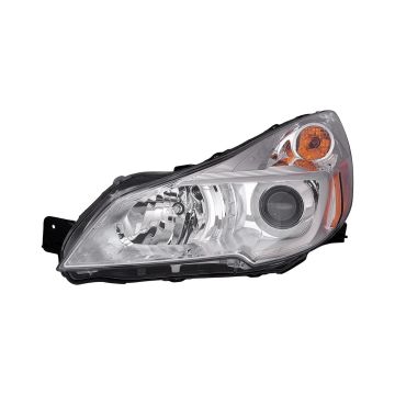 Headlight Assembly Composite Left Chrome Bezel CAPA for Subaru Outback 2013-2014