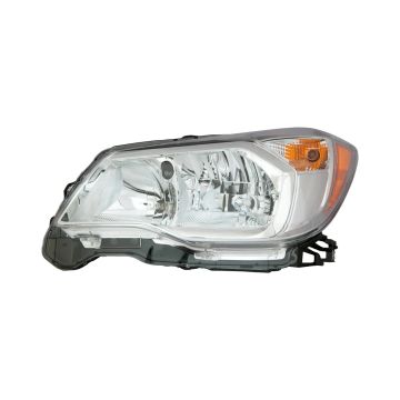 Headlight Assembly Composite Left Halogen Chrome Bezel for Subaru Forester 2014-2016