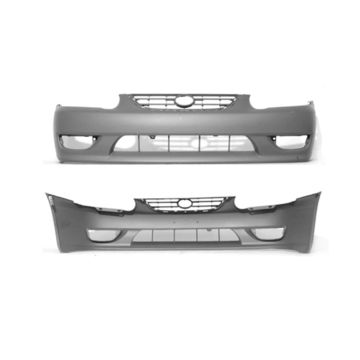 Bumper Cover Front Primed CAPA for Toyota Corolla 2001-2002