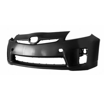 Bumper Cover Front Halogen Headlamps w/o Pre-Collision System Primed CAPA for Toyota Prius 2010-2011