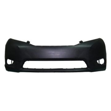 Bumper Cover Front w/o Park Assist Sensors Primed for Toyota Sienna Base LE XLE 2011-2017