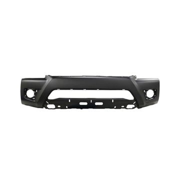 Bumper Cover Front w/Wheel Opening Flares Fine Textured Black CAPA for Toyota Tacoma Base Pre Runner 2012-2015