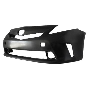 Bumper Cover Front Halogen Headlamps w/o Pre-Collision System Primed CAPA for Toyota Prius V 2012-2014