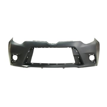 Bumper Cover Front w/o Chrome Grille Surround Primed CAPA for Toyota Corolla L LE Le Eco Plus LE Eco CE 2014-2016