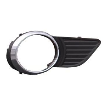 Bumper Insert Front Right Fog Lamp Bezel w/Park Sensor w/Fog Lamps Chrome/Black for Toyota Sienna Base LE XLE 2011-2017