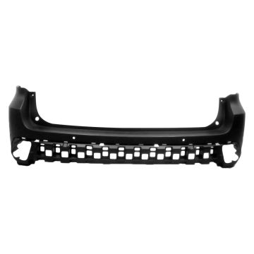 Bumper Cover Rear Upper w/Rear Object Sensors Primed CAPA for Toyota Highlander Limited SE LE XLE LE Plus Limited Platinum 2017-2019