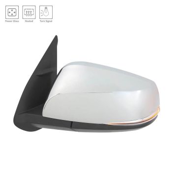 Door Mirror Left w/o Blind Spot Detection w/Signal Lamps w/Cover Chrome for Toyota Tacoma 2016-2023