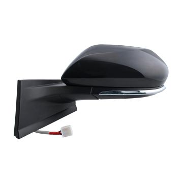 Door Mirror Assembly Left w/o Blind Spot Detection w/Cover Matte Black for Toyota Prius Prius Prime