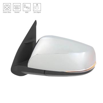 Door Mirror Left w/Blind Spot Detection w/Signal Lamps w/Cover Chrome for Toyota Tacoma 2016-2023