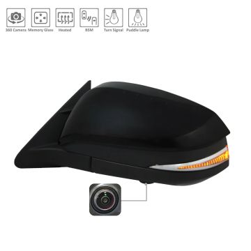 Door Mirror Assembly Left w/Around View Monitor w/Cover for Toyota Highlander 2017-2019
