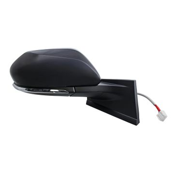 Door Mirror Assembly Right w/o Blind Spot Detection w/Cover Matte Black for Toyota Prius Prius Prime