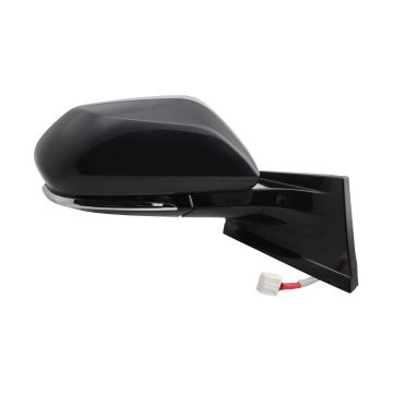 Door Mirror Assembly Right w/o Blind Spot Detection w/Cover Gloss Black for Toyota Prius Prius Prime