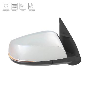 Door Mirror Right w/Blind Spot Detection w/Signal Lamps w/Cover Chrome for Toyota Tacoma 2016-2023