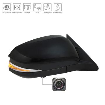 Door Mirror Assembly Right w/Around View Monitor w/Cover for Toyota Highlander 2017-2019