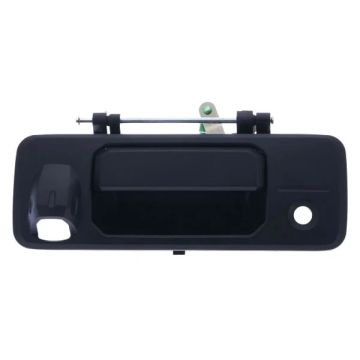 Tailgate Handle Rear w/Key Hole w/Camera Hole Textured Black for Toyota Tundra 2014-2021