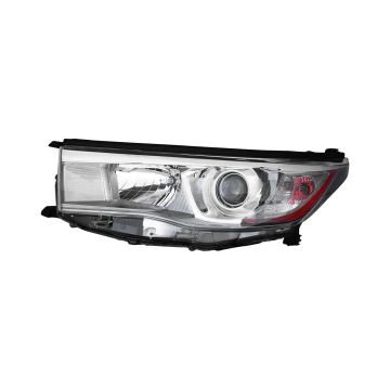 Headlight Assembly Composite Left w/Smoked Chrome Accent CAPA for Toyota Highlander Hybrid Limited Hybrid LE Hybrid XLE 2014-2016
