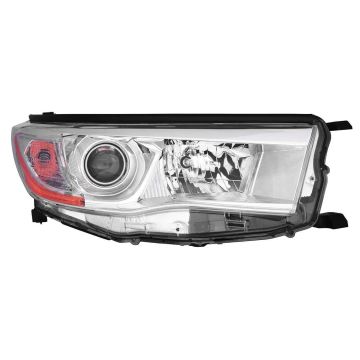 Headlight Assembly Composite Right w/o Auto High Beam w/o Smoked Chrome Accent for Toyota Highlander 2014-2016