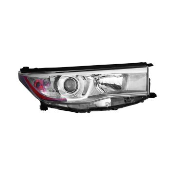 Headlight Assembly Composite Right w/Smoked Chrome Accent for Toyota Highlander Hybrid Limited Hybrid LE Hybrid XLE 2014-2016