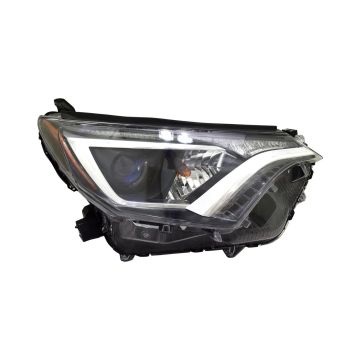 Headlight Assembly Composite Right Halogen w/o Black Bezel North America Built for Toyota RAV4 2016-2018