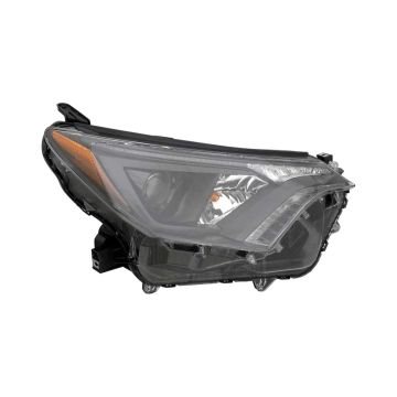 Headlight Assembly Composite Right Halogen w/Black Bezel North America Built for Toyota RAV4 2016-2018