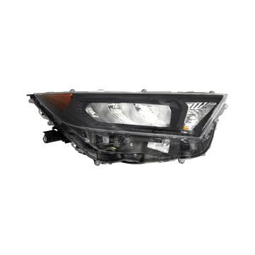 Headlight Assembly Composite Right w/o Adaptive Headlamps Black Bezel North America Built CAPA for Toyota RAV4 LE Hybrid LE 2019-2022