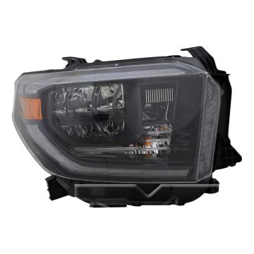Headlight Assembly Composite Right w/LED DRL w/Smoked Chrome Accent CAPA for Toyota Tundra 2019-2021