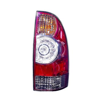 Tail Light Assembly Right LED Type w/Wiring Harness Clear Center Lens for Toyota Tacoma 2009-2015