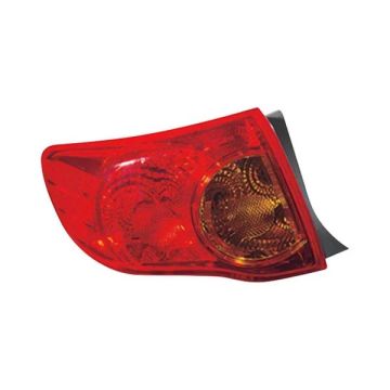 Tail Light Assembly Left Outer Lens/Housing Japan Built CAPA for Toyota Corolla 2009-2010