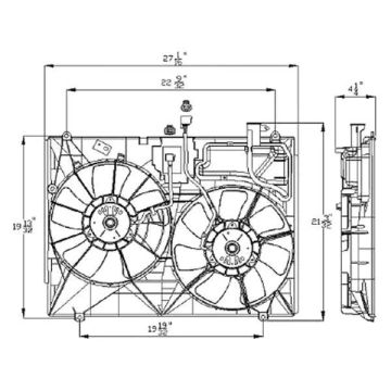 Engine Cooling Fan Assembly Blade/Motor/Shroud for Toyota Sienna 2006-2007