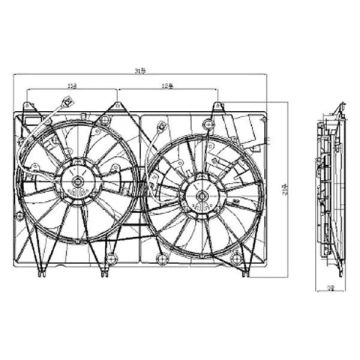 Engine Cooling Fan Assembly Motor/Blade/Shroud Assembly for Toyota Highlander Hybrid Hybrid Limited 2008-2010