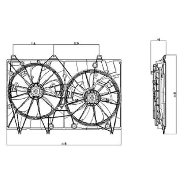 Engine Cooling Fan Assembly w/o Towing Pkg Motor/Blade/Shroud Assembly Japan Built for Toyota Highlander Limited Base Sport Sport Premium Base Premium SE 2008-2010