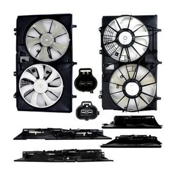Engine Cooling Fan Assembly Motor/Blade/Shroud Dual Fan Assembly for Toyota Sienna 2011-2013