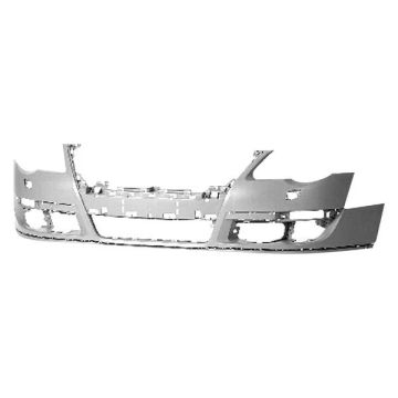Bumper Cover Front w/o Park Sensor w/Headlamp Washer Primed for Volkswagen Passat 2006-2010