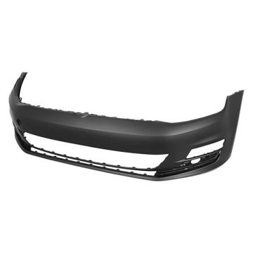 Bumper Cover Front w/o Headlamp Washers w/o Park Distance Control Primed for Volkswagen Golf 2015-2016