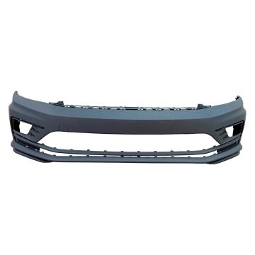 Bumper Cover Front WOLFSBURG w/o Headlamp Washer w/o Parking Assist Primed for Volkswagen Jetta Sedan GLI SE GLI SEL GLI Autobahn GLI S Base SE Sport SEL TDI SEL Premium Trendline Highline Comfortline Live Wolfsburg Edition 2016-2018